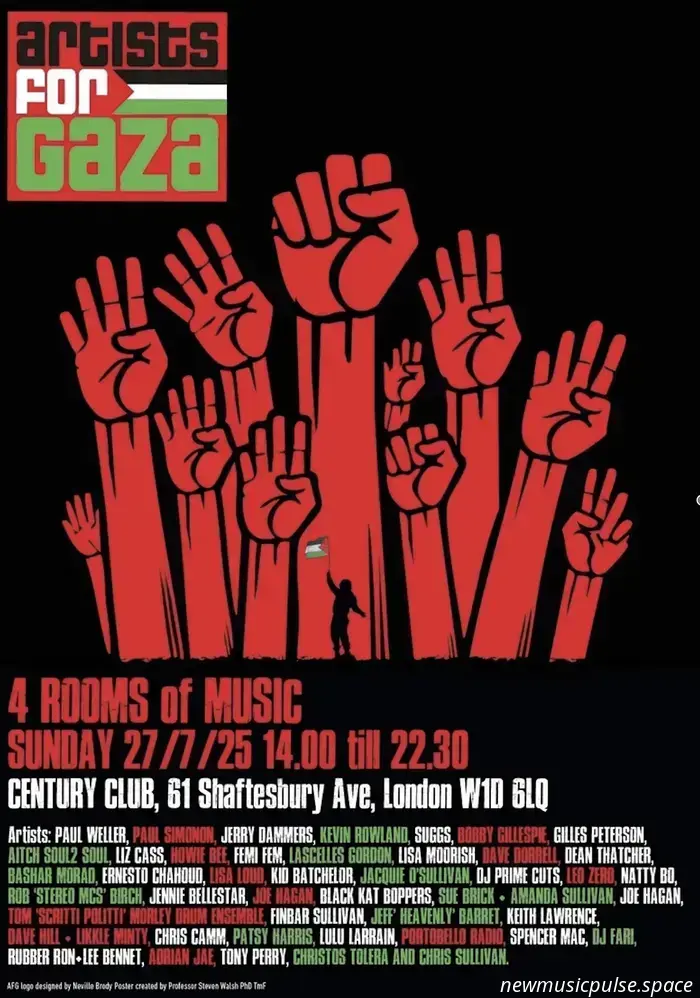 Paul Weller, Bobby Gillespie, Paul Simonon, and others are back for the Artists for Gaza event.