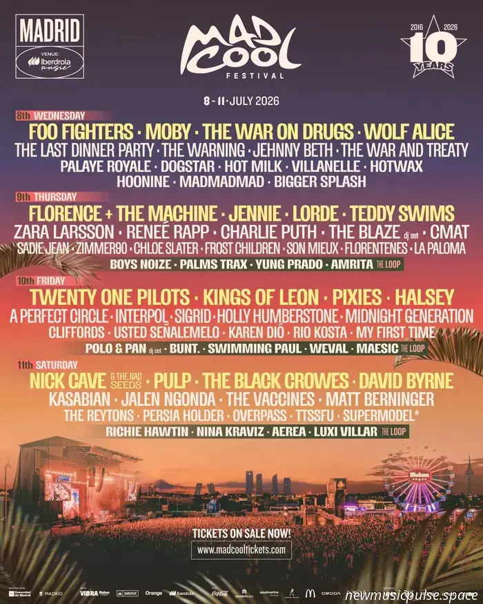Mad Cool 2026: Foo Fighters, Florence + The Machine, Lorde, Nick Cave + The Bad Seeds