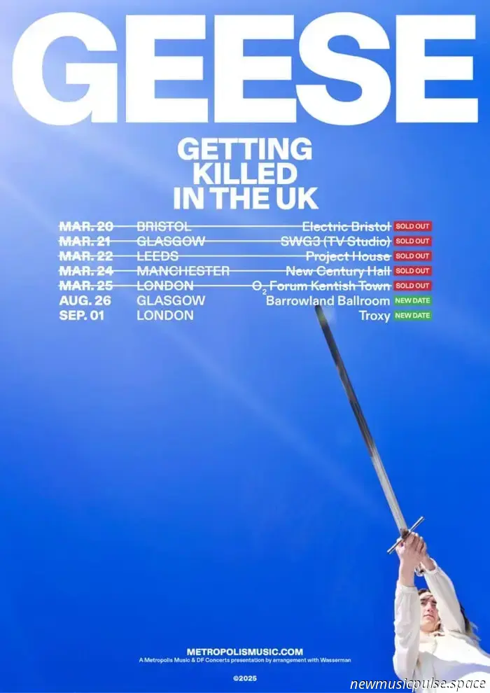 Geese kündigen Konzerte in Glasgow und London an.