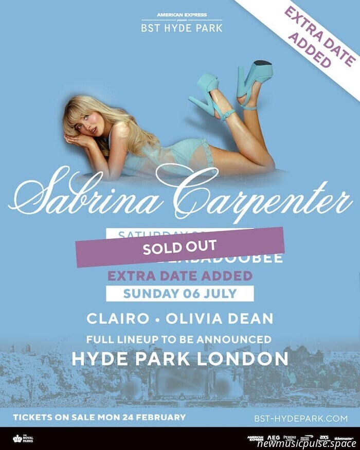 Sabrina Carpenter Adds a Second Show at BST Hyde Park; Ticket Purchase Information.