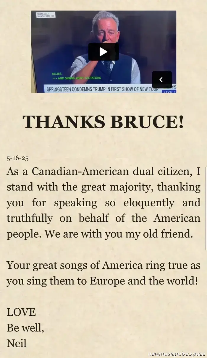 La canzone di Neil Young che molti considerano un omaggio a Bruce Springsteen