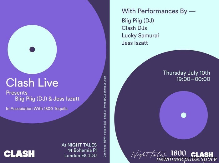 Clash Live с участием Биига Пиига (ди-джея) и Джесс Иззатт в главных ролях на концерте Night Tales в четверг, 10 июля